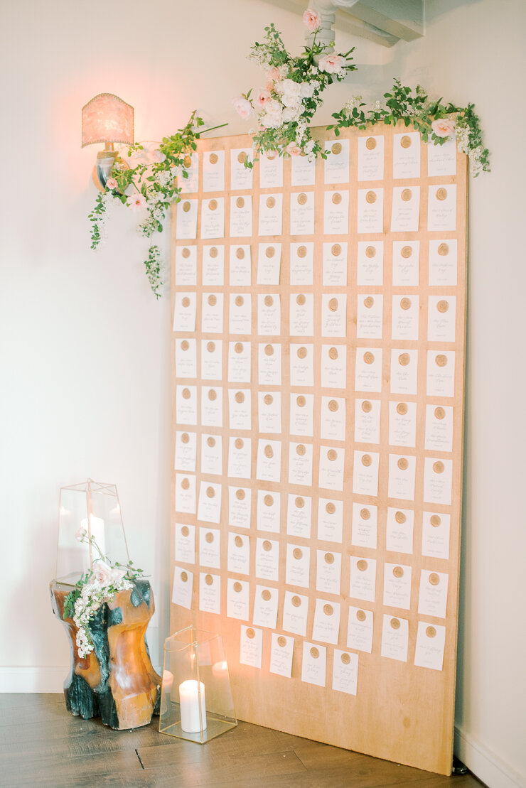 Escort Card Display with Wax Seals