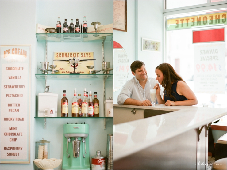Vintage Ice Cream Soda Shop Engagement Session Photography
